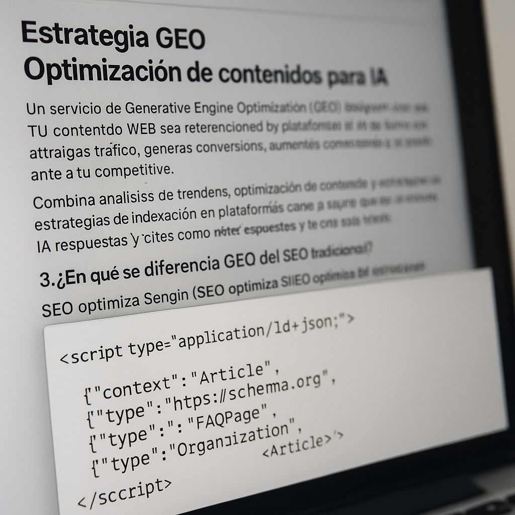 Representación visual de IA generativa extrayendo contenido web estructurado.